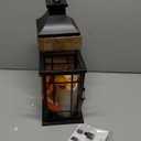 DECORKEY LED Candle Lantern Decorative Indoor & Outdoor, 14.5" Vintage Hanging Lanterns with LED Candles, Large Outdoor Lanterns for Patio Front Porch Home Christmas, Spring Decorations