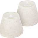 Beige Empire Lamp Shades Set of 2, 5.9" x 9.8" x 6.7" (Spider) Small Lampshades for Table Lamps, Natural Linen Replacement Lamp Shades for Bedside, Home Decor, Fully Assembled