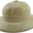 Adorox 12Pc Khaki Beige Soft Plastic Tan Jungle Safari Pith Sun Hat Costume Birthday Party Favor Kids Halloween Toy