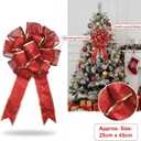 BinaryABC Valentine's Day Bows Decoration Ornaments,Christmas Tree Topper Bow(Red)