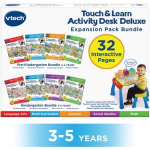 VTech Touch and Learn Activity Desk 4-in-1 Kindergarten Expansion Pack Bundle for Age 3-5