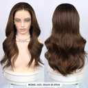 26 Inch Brown Highlight Synthetic Lace Front Wig 13x4 Long Wavy Glueless Wigs for Women Mixed Sand Blonde 180% Density Pre Plucked Natural Hairline Heat Resistant Fiber