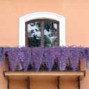 RECUTMS Artificial Hanging Plants Fake Vines Wall Hanging 4Pcs Faux Ferns Leaves Greenery for Summer Spring Home Garden Wedding Party Indoor Outdoor Mothers Day Decorations(Purple)