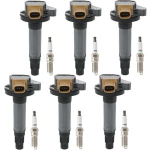 JDMSPEED Set of 6 UF646 Ignition Coil &SP534 Spark Plug Compatible with 2011-2020 Ford F-150 Expedition Explorer Flex Taurus Transit/Lincoln MKS MKT Navigator V6 3.5L Turbo