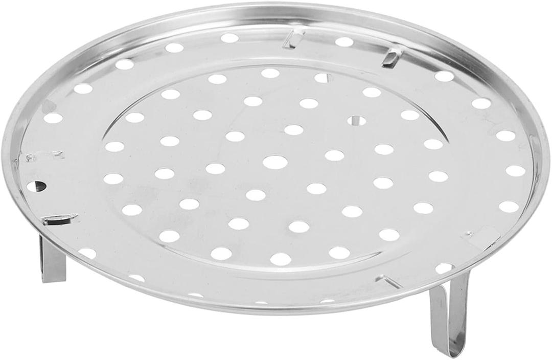 Steam Holder, Stainless Steel Steam Rack Round Steaming Tray Cooling Rack Insert Accessories with Supporting Feet for Pots Pans,10.2x10.2x1.9 in