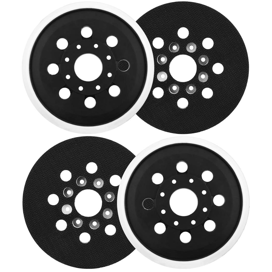 4PCS 5" Hook & Loop Replacement Sander Pad RS034 & RS035 Compatible with Bosch Random Orbital Sander ROS20 ROS20VS ROS20VSC ROS20VSK GEX12V GEX18V ROS10, 5 Inch 8 holes Hard Sand Backing Pad