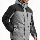 FREE SOLDIER Men's Waterproof Ski Jacket Fleece Lined Warm Winter Snow Coat with Hood Fully Taped Seams M