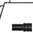 Heavy Duty Corner Window Curtain Rods 36 to 72 Inch, HOTOZON 1 Inch Telescoping Single Drapery Rod, Black, End Cap Finials