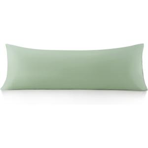 Oubonun 100% Cotton Body Pillowcase - 800 Thread Count/21x54, Moisture Absorbent and Breathable, Premium Hotel Body Pillow Cover for All Seasons, Sage Green