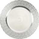 13" Chargers for Dinner Plates, Set of 6 Chargers for Dinner Plates, Plates for Party Table Decor (Silver)