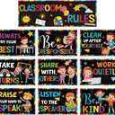 RUBOAOA Classroom Rules Posters, Behavior Expectations Bulletin Board Decor, 12 x 8 inches