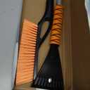 EcoNour 27" Aluminum Ice Scrapers for Car Windshield | Car Snow Scraper Window and Snow Brush with Ergonomic Foam Grip Winter Accessories (Orange)