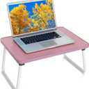 Lap Desks Laptop Tray for Bed or Couch,Portable Breakfast Serving Tray with Folding Legs,Foldable & Lightweight Mini Table, Laptop Stand for Working, Reading and Writing,Pink