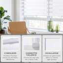 AOSKY Zebra Blinds for Windows Cordless Roller Shades for Home Free-Stop Windows Shades Dual Layer Light Control for Day and Night Easy to Install (40" W X 72" H, White)