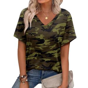 Alaroo Womens Summer Tops 2025 V Neck Short Sleeve Shirts Trendy Dressy Casual Vacation Outfits Printed, Small