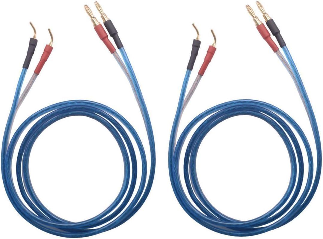 KK ZB-SB 1pair Set(4banana&4pin) HiFi OFC Speaker Wire, Banana Plug to Pin Type Plug, 1.5M(4.92ft)/3M(9.84ft)/5M(16ft)/7M(22.9ft), KK ZB-SB