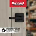 Kwikset Halifax Keyed Storeroom Entry Door Handle with Lock and Key, Secure Keyed Reversible Lever Exterior, Front Entrance and Bedrooms, Matte Black, Pick Resistant SMT Rekey Security and Microban