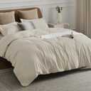 Bedsure Duvet Cover Full Size - Soft Double Brushed Bedding Set for Kids & Adults, Zipper Closure, 3 Pieces, Includes 1 Duvet Cover (80"x90") & 2 Pillow Shams, NO Comforter, Linen