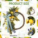 Suncalla 20 Inch Summer Lemon Wreath for Front Door with Artificial Blue Berry Bow Farmhouse Spring Summer Decor for Home Porch Window Wall Wedding Party Indoor and Outdoor