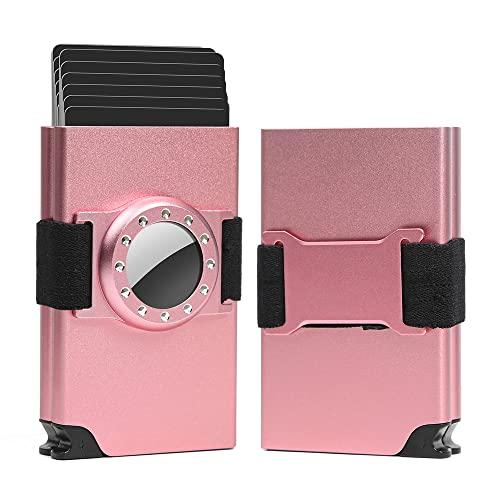 Fermido Airtag Wallet for Women Pop Up Card Holder, Twin Aluminum Womens Wallets with Credit Card Slots, Womens Double Compact Minimalist Metal Wallet for Women