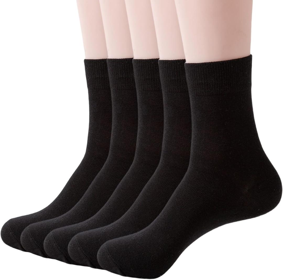Josnown Womens Cotton Socks Thin Above Ankle Crew Socks for Women Girls Clothes 5 Pairs (9-11)