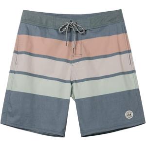 SURF CUZ Men's Vintage Cruzer Stretch Boardshort Chino Shorts (34, 10 Deep Gray -Stripe)