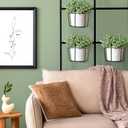 Wesiti 10 Pcs Round Hanging Railing Planters Outdoor Balcony Planters Metal Hanging Baskets Flower Pot Holder for Fence Indoor Porch Shelf Container (8 Inch, Black)