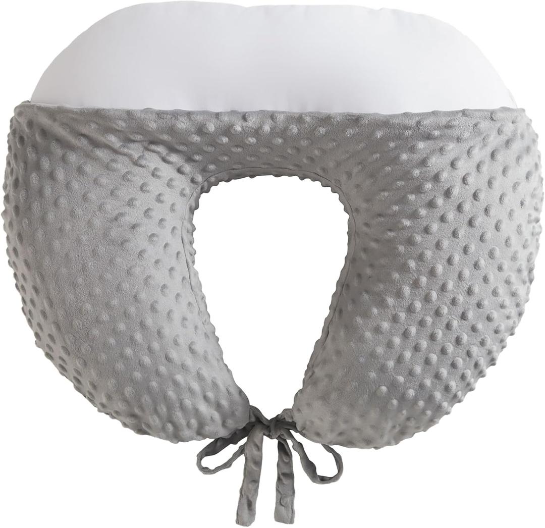 Reading Pillow for Gaming Reading Crochet, U Shaped Arm Support Pillow with Removable Cover Reducing Arching Neck for Adult Reading and Working Sitting on Bed Sofa for Arm Rest (Grey)