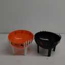 2 Pcs Halloween Candy Bowl with Holder Plastic Trick or Treat Bowls Large Halloween Party Plastic Serving Bowl Tableware Candy Holders Party Supplies (Black Orange)