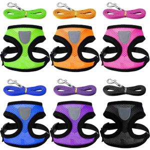Weewooday 6 Sets Chicken Harness and Leash Adjustable Mesh Breathable Chicken Training Harness Pets Leash for Training and Walking Duck Goose Hen Rooster