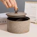 Ceramic Canister,16.9 Oz /500ml Food Storage Jar for Tea,Coffee Beans,Herb,Candy,Spices,Nuts (Stone White)