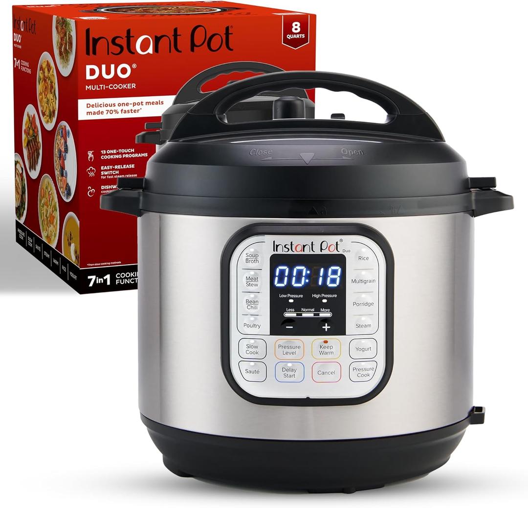 Instant Pot Duo 7-in-1 Electric Pressure Cooker, Slow Cooker, Rice Cooker, Steamer, Sauté, Yogurt Maker, Warmer 
