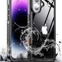 Hualele for iPhone 16 Case Waterproof, [12FT Military-Grade Drop Protection] [IP68 Water Resistance] Full Body Heavy Duty Rugged 360 Protective iPhone 16 Case 6.1 Inch Black