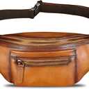 Genuine Leather Fanny Pack for Men and Women Vintage Handmade Leather Waist Bag Sling Bag Sling Backpack Purse Hip Crossbody Bag (Brown)