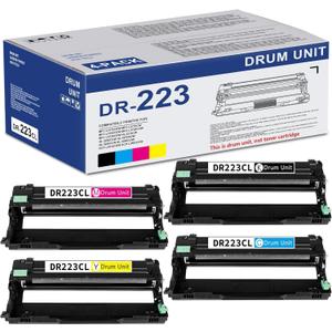 DR223CL Drum Unit Set 4-Pack (Black, Cyan, Magenta, Yellow) Replacement for Brother DR-223CL Drum Unit MFC-L3770CDW MFC-L3710CW HL-3210CW HL-3230CDW HL-3270CDW HL-3290CDW Printer (Toner not Included)