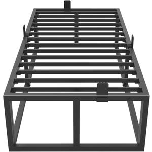 Bilily 18 Inch Twin Bed Frame with Steel Slat Support,Heavy Duty Metal Platform Bed Frame Twin Size Mattress Foundation,No Box Spring Needed,Easy Assembly,Noise Free,Black