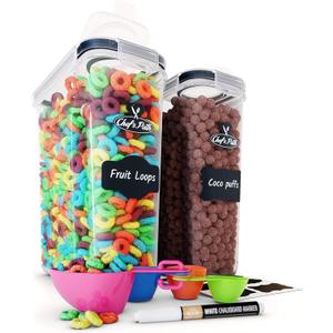 Chef's Path Airtight Food Storage Containers - Set of 2 (6 Liters) for Kitchen & Pantry - BPA Free for Rice, Cereal, Flour, Sugar - Bulk Food Storage - Big Cereal Container - Cereal Container Storage