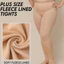 Eurzom 2 Pairs Plus Size Fleece Lined Tights Women Winter Thick Thermal Leggings Cozy Stretchy Pantyhose for Cold Weather (XL)