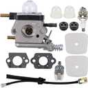 C1U-K54A C1U-K17 Carburetor Repower Kit fits 2-Cycle Mantis 7222 7222E 7222M 7225 7230 7234 7240 7920 7924 Tiller/Cultivator (Black, L)