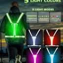 Zacro LED Reflective Vest Running Gear, 5 Lights Colors High Visibility Reflective Running Gear Rechargeable Light Up Running Vest for Walking Running Cycling, Adjustable for Men Women Kids