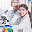 Unittype 6 Set 66 Pcs White Kids Lab Coats Bulk Children Girl Doctor Scientist Costume Lab Coat Goggles Test Tube Eyedropper(M)