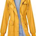 PITINAN Rain Jackets For Women Waterproof Rain Coats with Hood Lightweight Windbreaker Outdoor Womens Raincoats (Medium, Yellow)