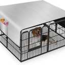 Kovshuiwe Dog Playpen Cover, 600D Oxford Cloth, Pet Fence Cover Fits 24/32/40/45/50" Panels Playpen, Top Sunshade of Dog House Fence Cover, Providing Shade and Rain Protection for Outdoor Dogs