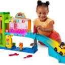 Fisher-Price Little People Toddler Playset Light-Up Learning Garage with Smart Stages Plus Toy Car and Ramp for Ages 1+ Years, Medium