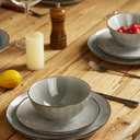 famiware Cereal Bowls Set of 6, Ocean Round 6" Soup Bowls, 23oz Rice Serving Bowl Oatmeal Bowls, Reactive Glaze Kitchen Bowl Set, Microwave and Dishwasher Safe, Scratch Resistant, Grey
