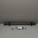 Heavy Duty Adjustable Curtain Rod, 1 Inch, 28-48 Inch, Round Cap, Premium Aluminum Brackets, Suitable for Windows & Patios (Antique Bronze)