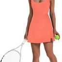 OFEEFAN Womens Athletic Dress Tennis Golf Bodycon Workout Active Skort Summer Clothes Casual Graduation Concert Date Spring Outfits Coral M