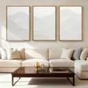 Anyzal Extra Large Framed White Textured Wall Art 24x36 Inch Neutral Abstract Modern Canvas Wall Decor Minimalist Waves Artwork for Living room Dining room Bedroom Set of 3