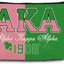 AKA Alpha Kappa Alpha Print Makeup Bag 1908 Design Cosmetic Organizer Sisterhood Birthday Gift Festival Present for Women Teens Travel Beauty Pouch