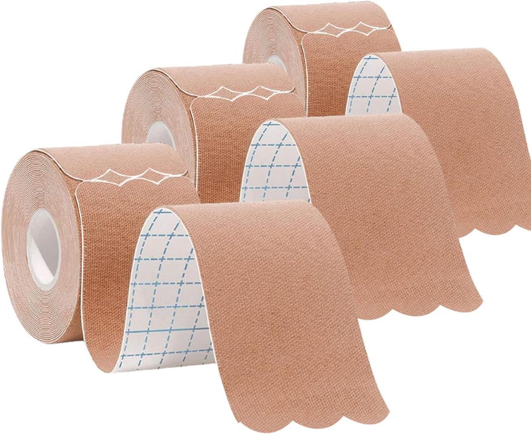 Kinesiology Tape Pro Athletic Sports (3 Rolls,60 Precut Strips) Waterproof Breathable Latex Free Tape for Ankle Wrists Knees Elastic Running Tennis Swimming Sports Activities Tapes(Flesh Color)